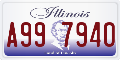 IL license plate A997940