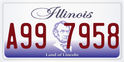 IL license plate A997958