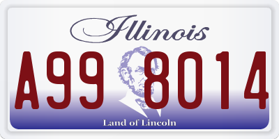 IL license plate A998014