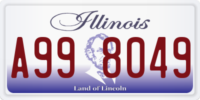 IL license plate A998049