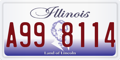 IL license plate A998114