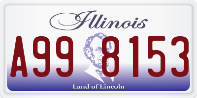 IL license plate A998153