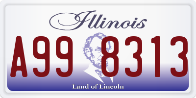 IL license plate A998313