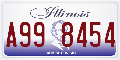 IL license plate A998454