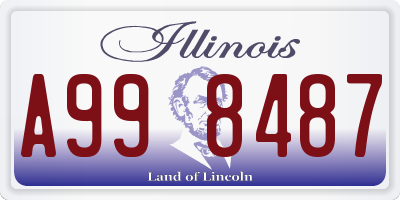 IL license plate A998487