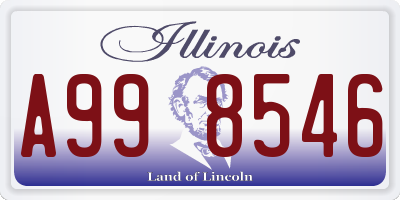 IL license plate A998546