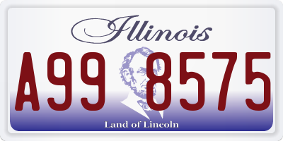 IL license plate A998575