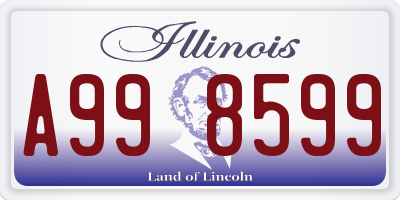 IL license plate A998599