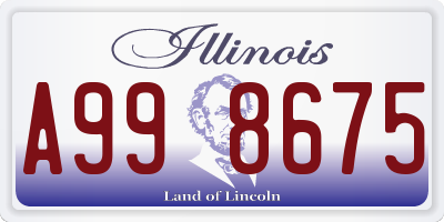 IL license plate A998675