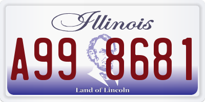 IL license plate A998681