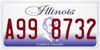 IL license plate A998732