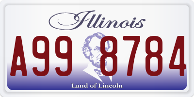 IL license plate A998784