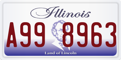 IL license plate A998963