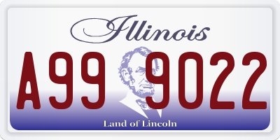 IL license plate A999022