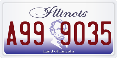 IL license plate A999035
