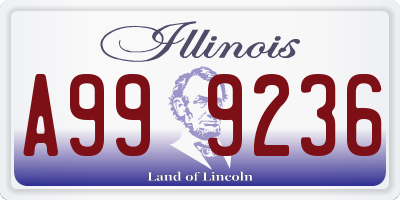 IL license plate A999236