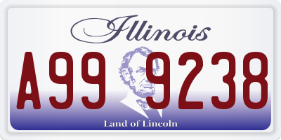 IL license plate A999238