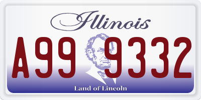 IL license plate A999332