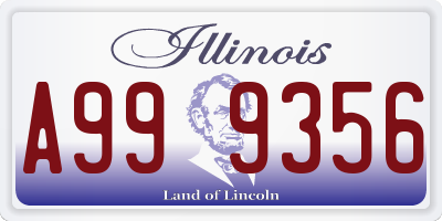 IL license plate A999356