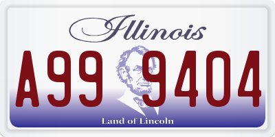 IL license plate A999404