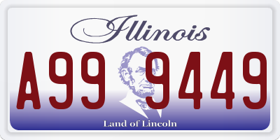 IL license plate A999449