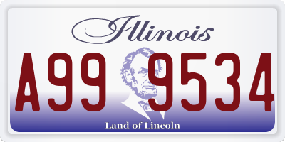 IL license plate A999534