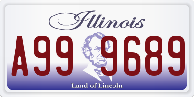 IL license plate A999689