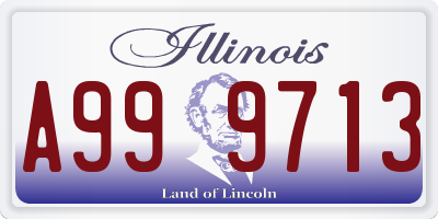 IL license plate A999713