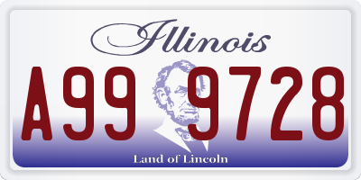 IL license plate A999728