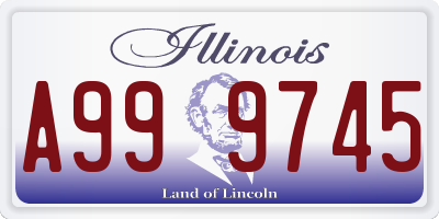 IL license plate A999745