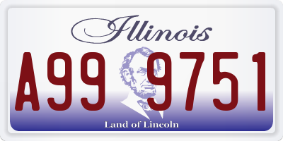 IL license plate A999751