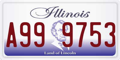 IL license plate A999753