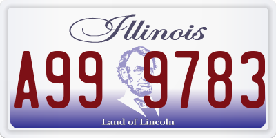 IL license plate A999783