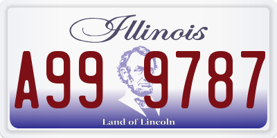 IL license plate A999787