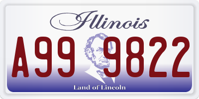 IL license plate A999822