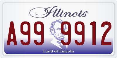 IL license plate A999912