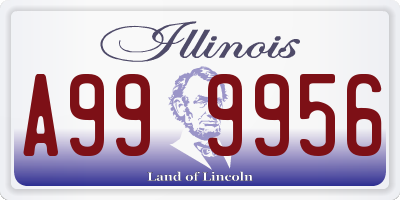 IL license plate A999956