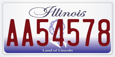 IL license plate AA54578