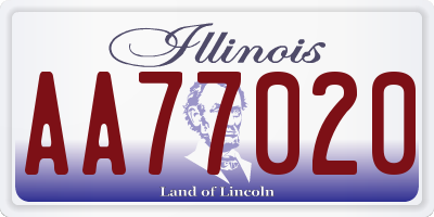 IL license plate AA77020