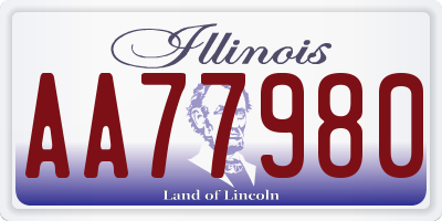 IL license plate AA77980