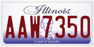 IL license plate AAW7350