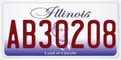 IL license plate AB30208