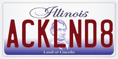 IL license plate ACKLND8