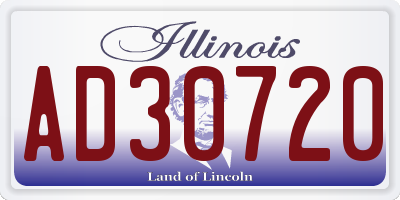 IL license plate AD30720