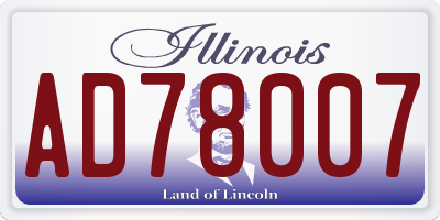 IL license plate AD78007