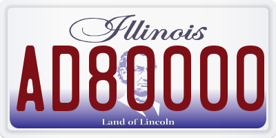 IL license plate AD80000