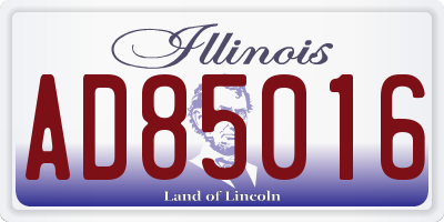 IL license plate AD85016