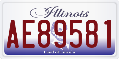 IL license plate AE89581