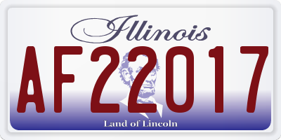 IL license plate AF22017