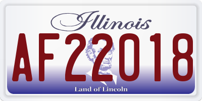 IL license plate AF22018